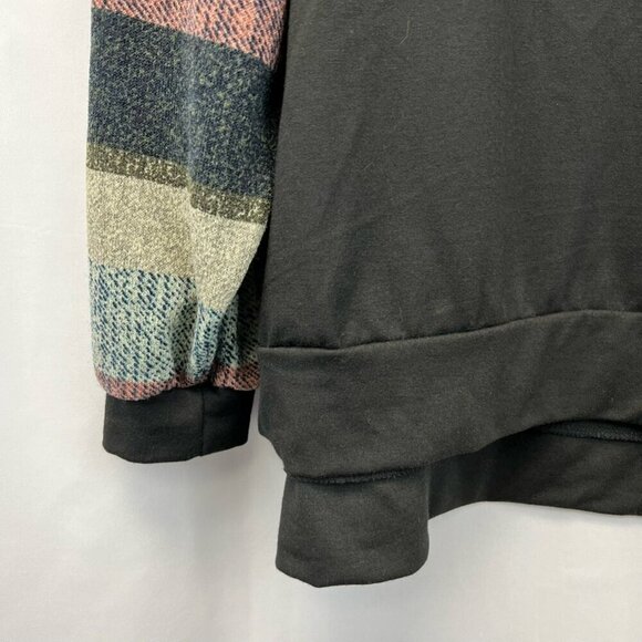 Les Amis Womens Sweatshirt Multicolor Mixed Print Long Sleeve High Low Stripes S - Picture 7 of 11